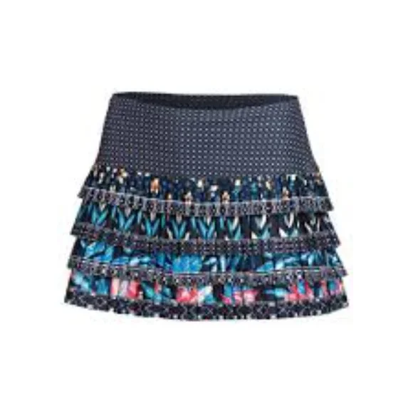 LUCKY IN LOVE skirt keeping it RIO Tennis Skort pleated skirt navy sz LARGE - Picture 1 of 7